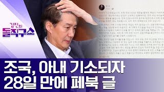 조국, 아내 기소되자 28일 만에 페북 글 | 김진의 돌직구쇼