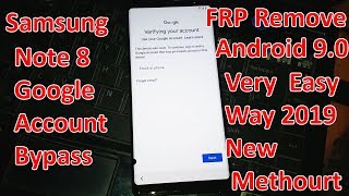 Samsung Note 8 FRP/ Google Account Bypass Android  9.0 Done |
