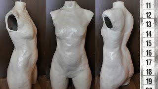 DIY Как сделать манекен: гипс + картон / How to make tailor's dummy