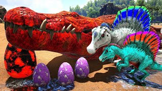 PAPAI DEINOSUCHUS CAÇANDO PARA OS BEBÊS SPINOSAURUS - DINOSSAUROS ARK SURVIVAL EVOLVED