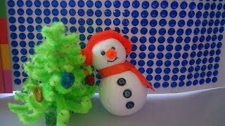СНЕГОВИК из пенопластовых шаров...Cнеговик 2017