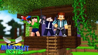 Minecraft Insetos #03 - CASA NA ÁRVORE  COM MEUS AMIGOS !
