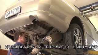 Замена глушителя  и установка гофры  на Mitsubishi Galant.замена гофры в СПБ.