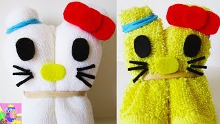 DIY Kitty Plush toys | Towel Folding Cat | Washcloth Animals Tutorial | Baby Shower Ideas