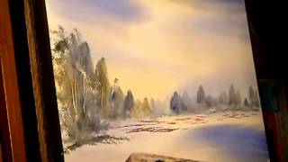 Рисуем акварелью зимний пейзаж