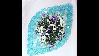 Овальная салфетка крючком "Апрельская симфония"_Часть 1_Doily crochet "April Symphony"