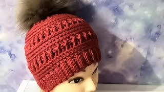 Шапка крючком для начинающих.