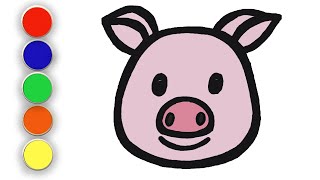 How to draw and color Pig Emoji and Winking Face With Stuck-Out Tongue | Alice's Art Land