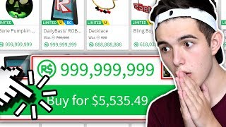 BUYING + SPENDING 100,000 ROBUX on the RAREST ITEMS .. (Roblox)