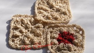 Квадрат крючком  "Ёжик". Оригинальный квадрат для пледа, сумки...