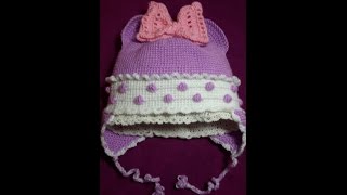2-Шапочка детская утепленая крючком-2часть/Baby Crochet Cap