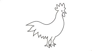 How to Draw a Cock Hen Chicken  Easy Step by Step for Kids
