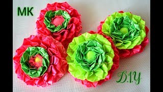 ?Цветы канзаши из ленты 5см?/Interesting Flowers Kanzashi/Hermosas  Flores