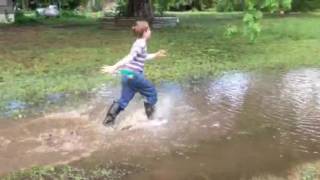 Getting Soaked Splashing In Huge Puddles