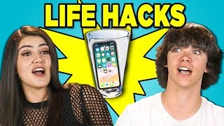 10 LIFE HACKS YOU NEED TO KNOW with TEENS (REACT)