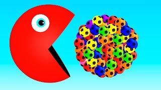 ПАКМАН - изучаем цвета, животные для детей, развивающие мультики для малышей