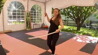 Фланкировка двумя шашками в движении. Cossack shashka sword work