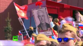 Immortal Regiment march in Moscow for Victory Day