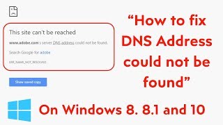 How to fix server DNS address could not be found Site couldn't be reached