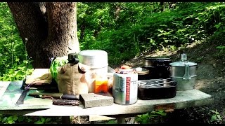 Обзор полевой кухни(посуда горелки,ножи)