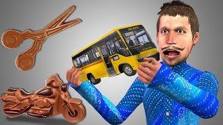 चॉकलेट चैलेंज Chocolate Challenge Vehicle Toys Funny Video हिंदी कहानिय Hindi Kahaniya Comedy Video
