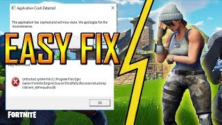 How to fix the application has crashed and will now close error in Fortnite