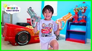 Ryan plays Nerf Toys with Daddy at the new office The Studio Space!
