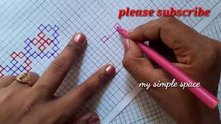 Kutch Work Drawing In Telugu||How To Draw Kutch Work Design||By My Simple Space-49