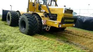 Kirovets K700A beim Grünroggen schieben
