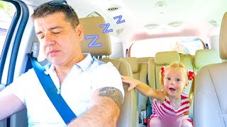 Настя и папа сонные гуляют на ферме овец Видео для детей Nastya and papa sleeping at farm sheep
