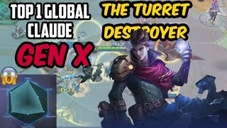 UNSTOPPABLE TURRET PUSH: Top 1 Global Claude by GEN x | Mobile Legends