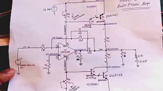 Unusual LM741 or UA741 Op-amp Power Amplifier Using Darlington Output Transistors