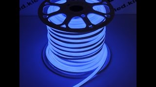 Гибкий неон led neon 220V синий