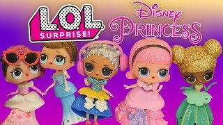 LOL Dolls Switch Heads for Disney Princess Switcheroo Guessing Game! With Queen Bee and Fancy!