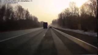 Смерть на дороге! Лобовое столкновение с фурой  Жесть  ДТП! Авария! Видеорегистратор