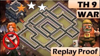 TH 9 (TOWN HALL 9) ANTI 2 STARS WAR BASE || CLASH OF CLANS NEW UPDATE || REPLAY PROOF
