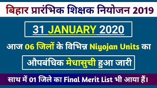 [31 जनवरी 2020] | Bihar primary teacher Niyojan 2019-20 | provisional merit list & Final Merit list