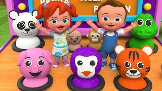 Animals Names for Kids to Learn with Little Babies Fun Play Animals Machine & Hammer Toy Set 3D Kids
