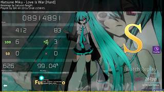 osu! | lain | Hatsune Miku - Love is War [Hard] +DT 99.04% FC 287pp #1