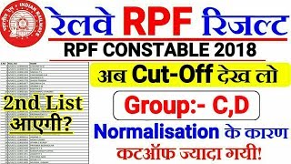 RPF CONSTABLE 2018 CUTOFF Group - C,D | Normalised Cutoff Very High, Check Your Result!