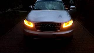 Infiniti FX35 flexible LED DRL strips & sequential Turn Signal retrofit