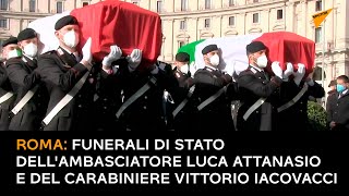 Roma: funerali di Stato dell'ambasciatore Luca Attanasio e del carabiniere Vittorio Iacovacci