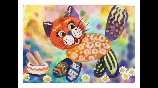 Как нарисовать кота. Поэтапный рисунок гуашью. Видео урок для детей 5-7 лет.
