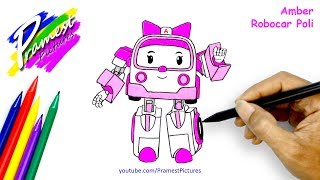 Amber | Cara Menggambar Dan Mewarnai Gambar Mobil Robot Robocar Poli
