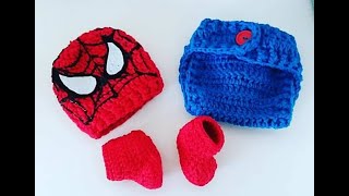 Tutorial How to Crochet Baby Spider man costume, outfit
