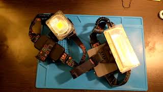 new headlamp with COB led, 18650, Test W606 and W608, disassembly, ideal headlight?