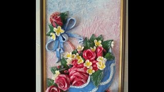 Мастер-класс: создание картины "Зонт и розы" из солёного теста.
