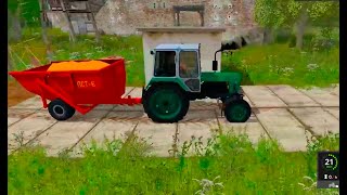 Farming Simulator 2017. Нестеровка. Трактор ЮМЗ-6К. Прицеп ПСТ-6.