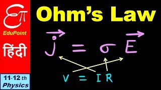 OHM'S LAW in Vector Form ||  j  =  σ E  || in HINDI