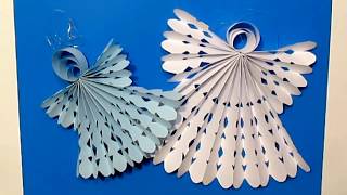 DIY Ангел Из Бумаги.Рождественский Ангел украшение декор поделки на Новый год.Origami Angel